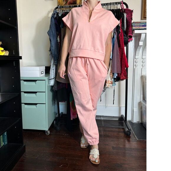 Bucket List Pink Coral Matching Lounge Set Size Small - Picture 1 of 8